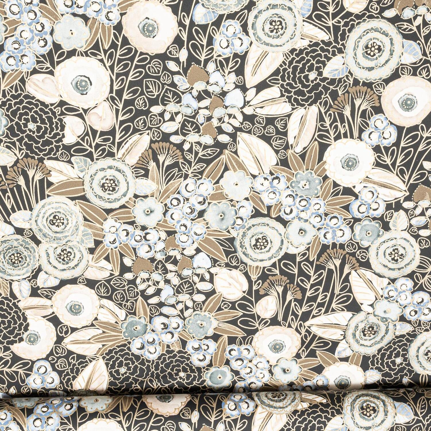 Rasch Black Floral Tropical Textured Vinyl Wallpaper Gold Metallic Shimmer 868913 5061103678959 - Image 3