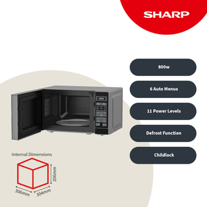 Sharp 20 Litre Digital Microwave - Silver
