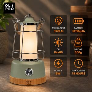 Retro Dimmable Lantern - Sage Green