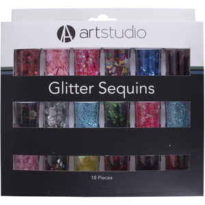 Art Studio Set of 18 Glitter Sequins