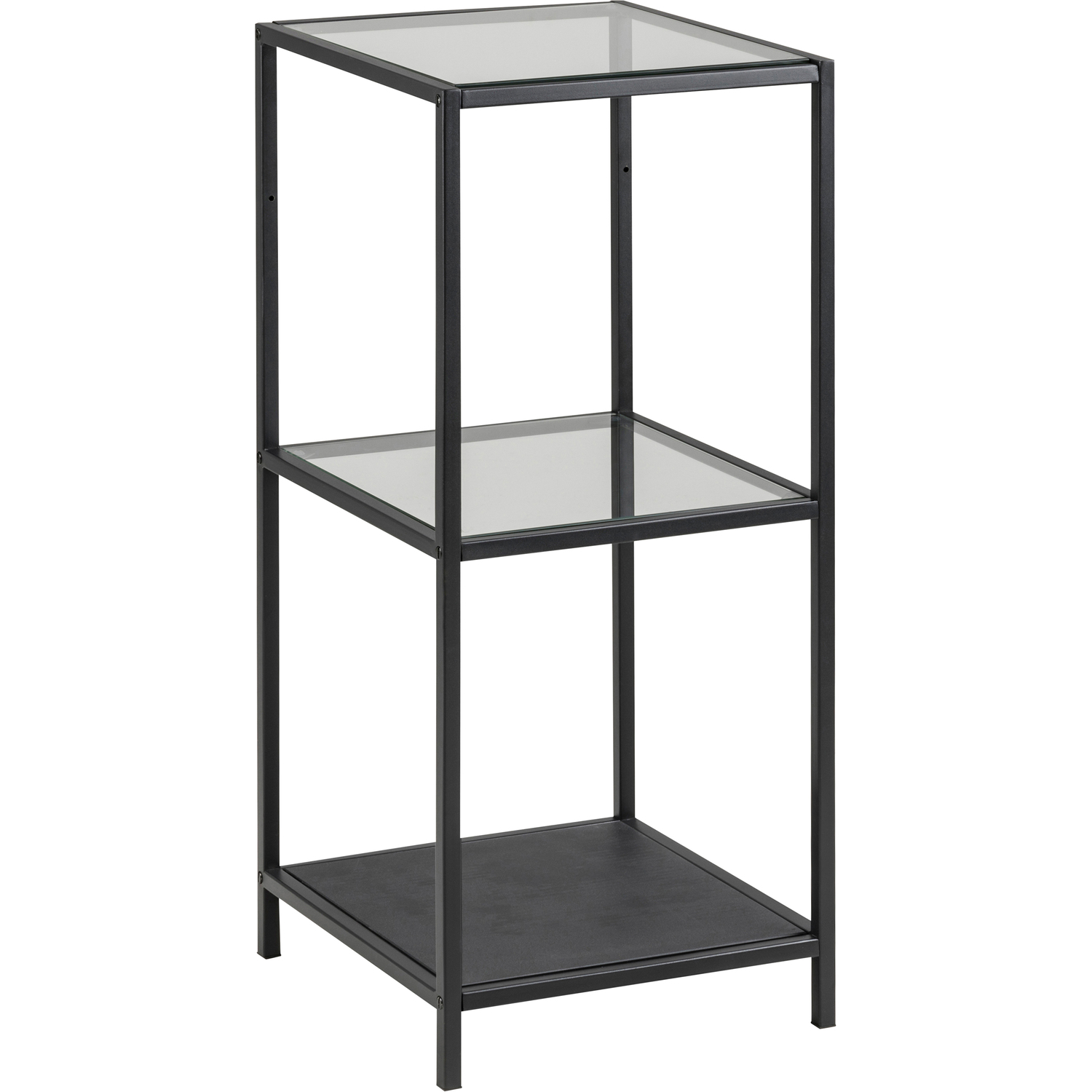 B&Q - Seaford Narrow Black Metal Bookcase With 2 Glass Shelves - Image 3