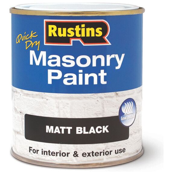 Rustins Masonry Paint Matt Black 500ml