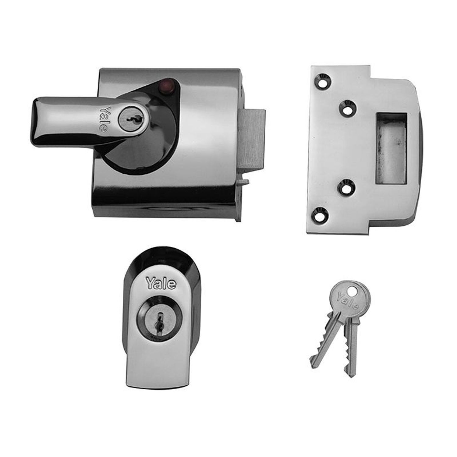 Yale Locks Bs1 Nightlatch British Standard Lock 60Mm Backset Chrome Finish Visi - Multi Colour