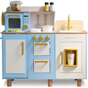 Teamson Kids Wooden Play Kitchen Set with Ice Dispenser, Sink & Accessories