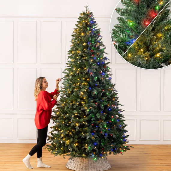 Christow Pre-Lit Fraser Fir Artificial Christmas Tree 10ft