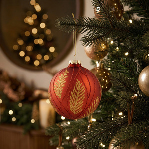 Glitter Leaf Detail Bauble