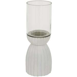 Large White Carved Hurricane Lantern