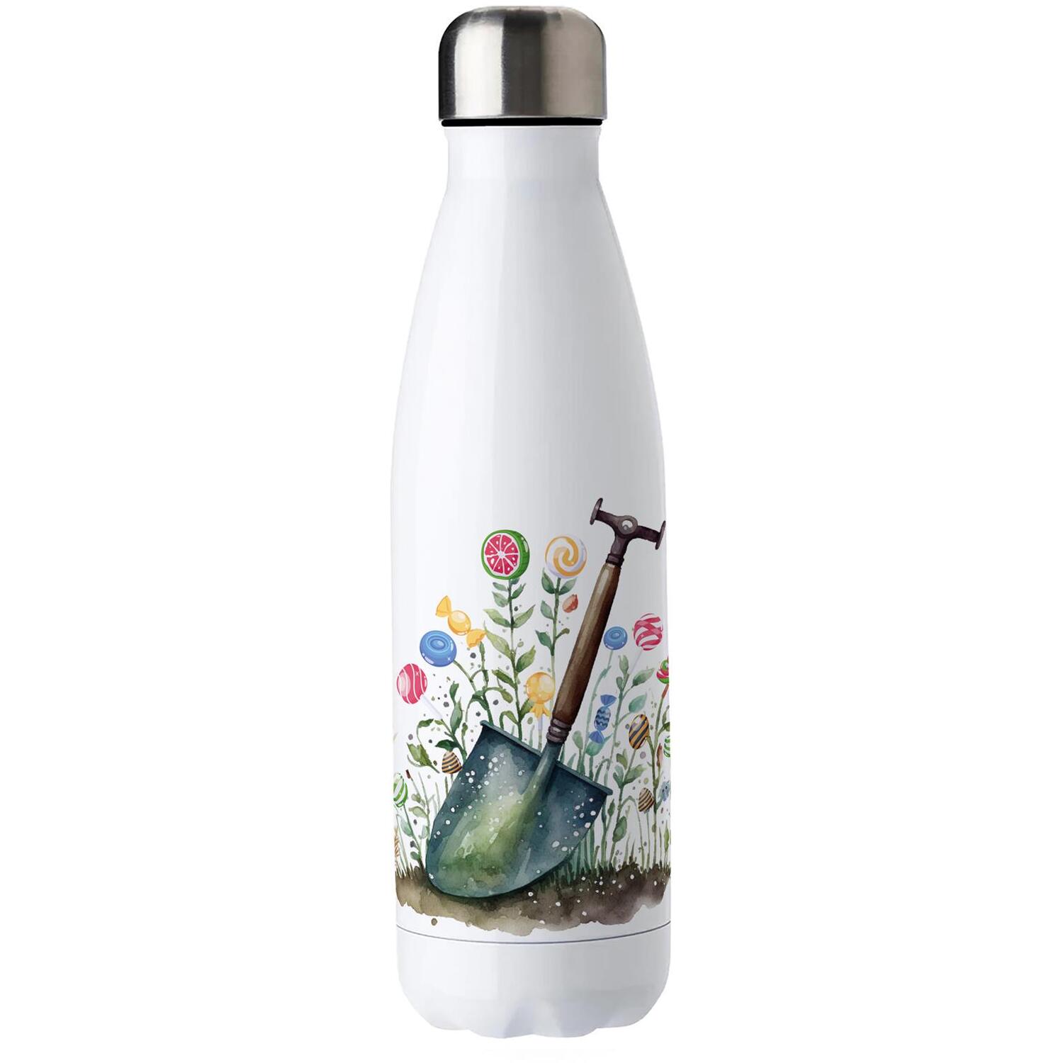 B&Q - Candy Garden Stainless Steel Water BottleSweets Present For GardenersFloral Double Walled 500Ml Metal Hot/cold Drinks Bottle - Image 2