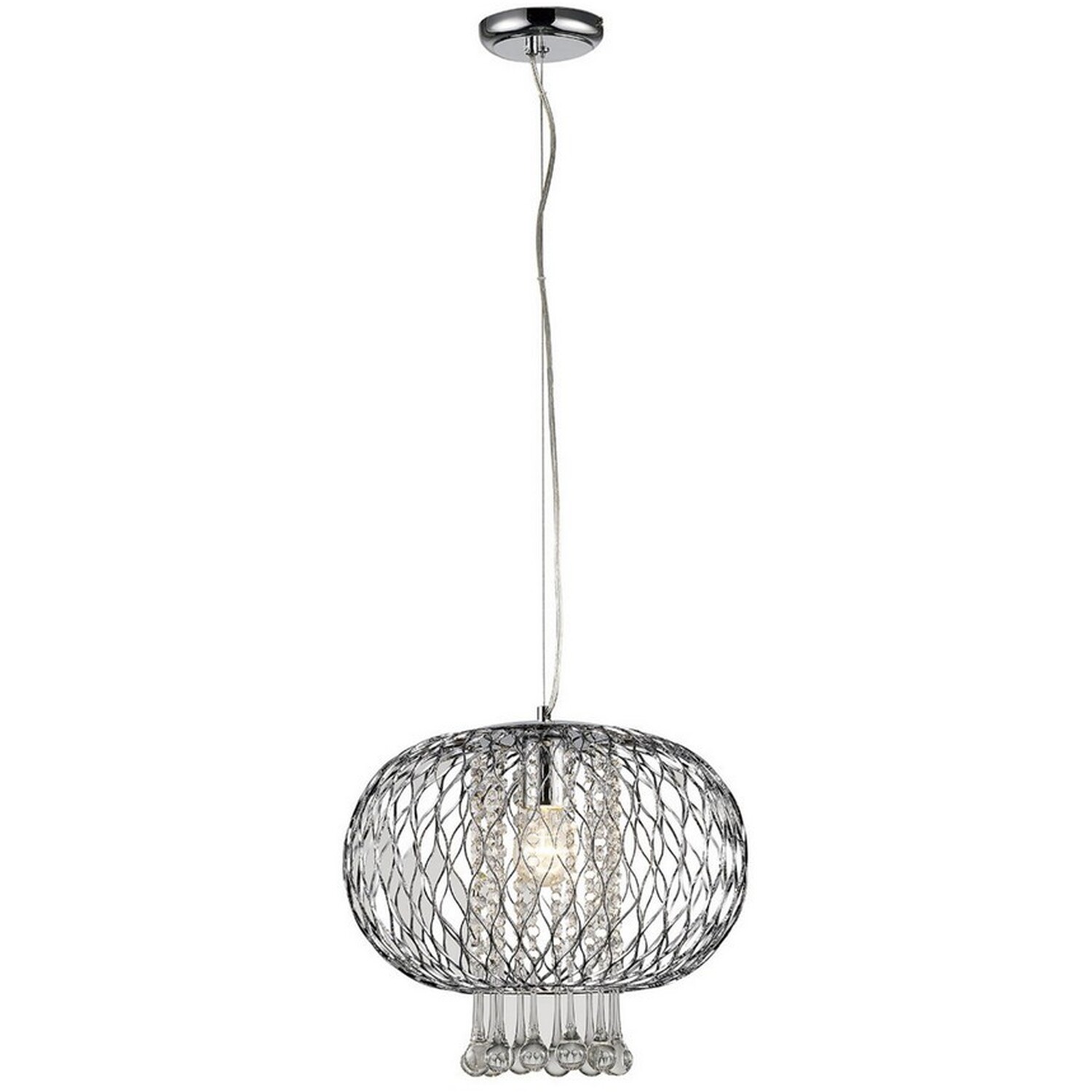 Chelsie Large Ceiling Pendant 1 Light Polished Chrome, Clear Glass - Polished Chrome