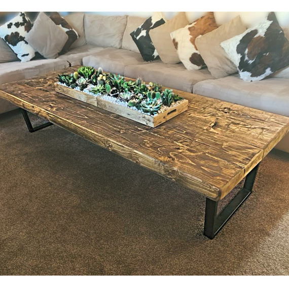Handmade Rustic Coffee Table finished in walnut oil