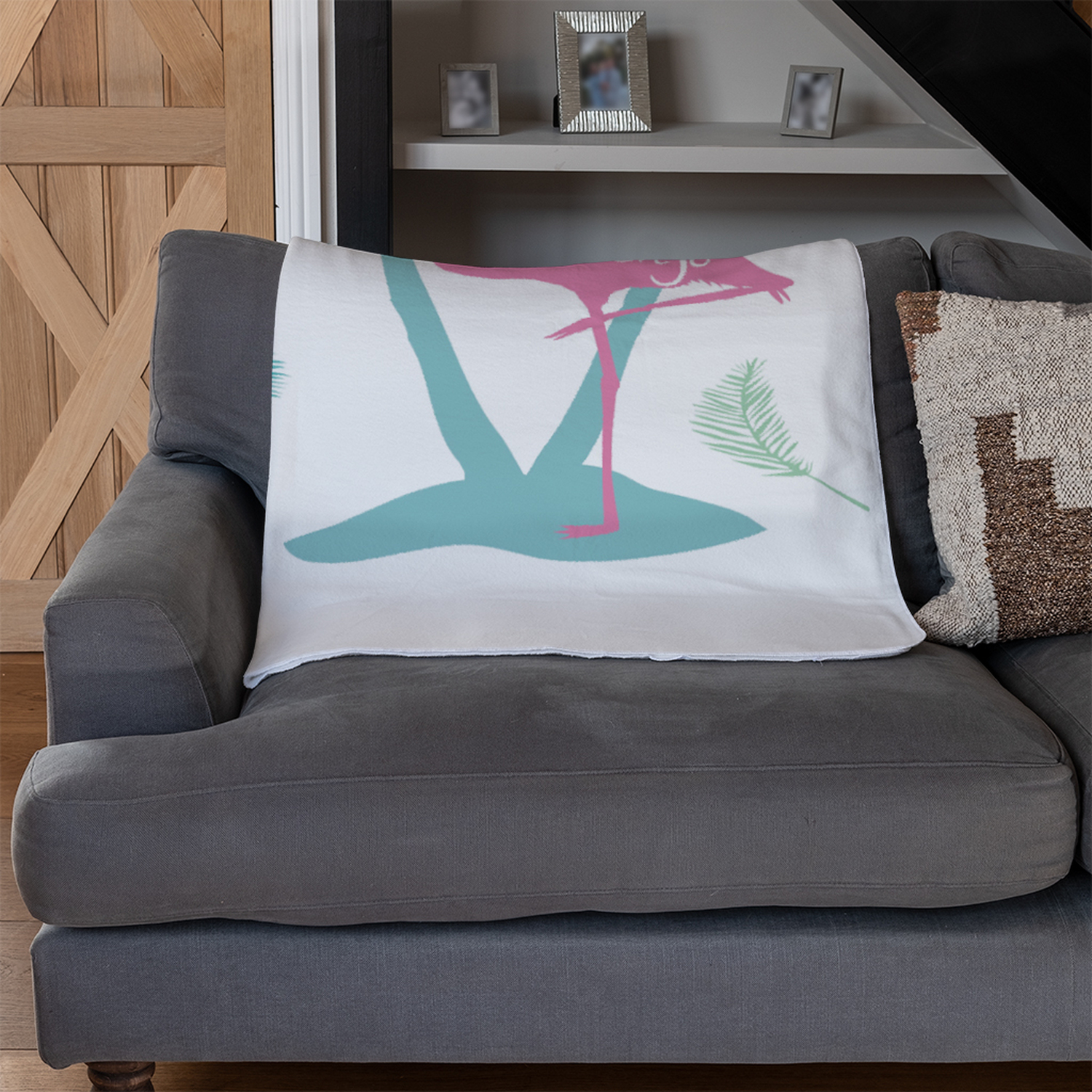 Palm Flamingo Blanket - Pink