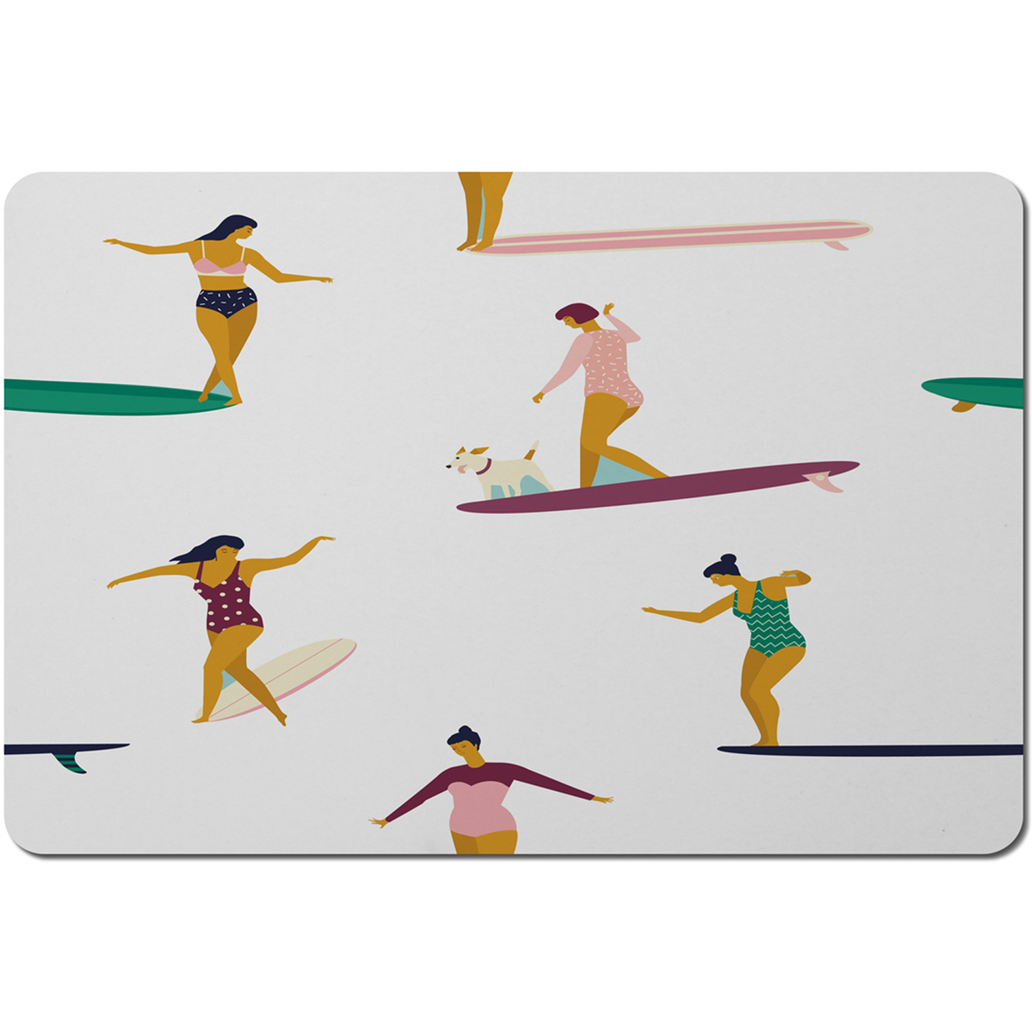 Female Surfers Placemat - White