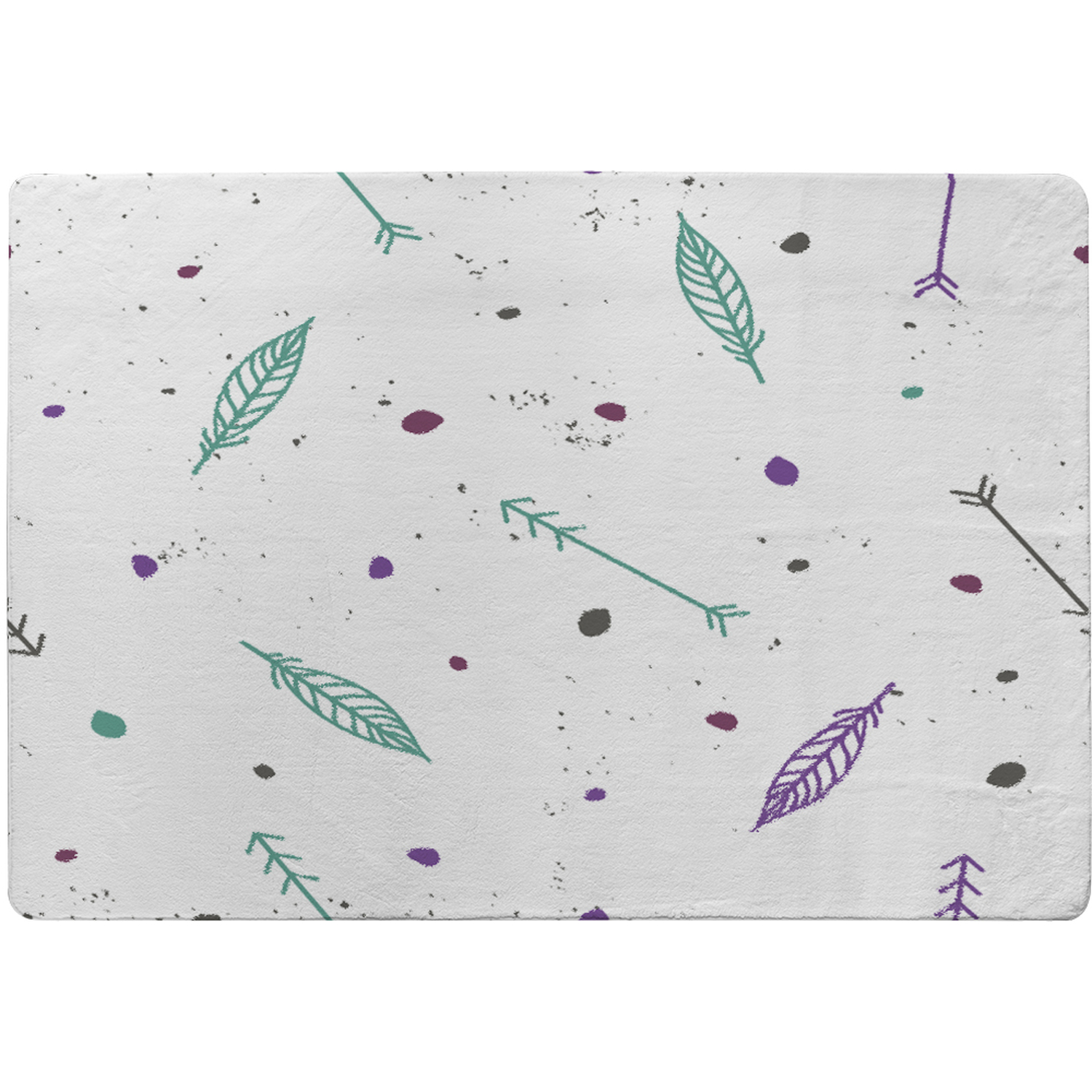 Cute Cartoon Feathers And Arrows In Boho Style Rug - Green / 150cm thumbnail