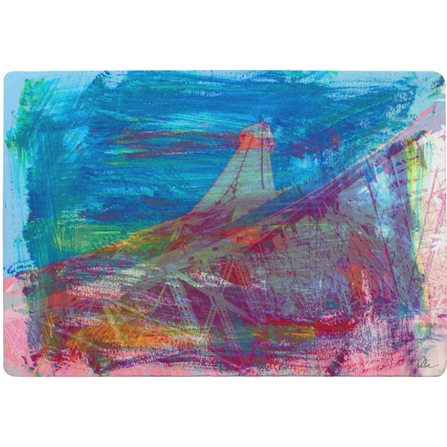 Below The Tower Rug - Blue / 150cm