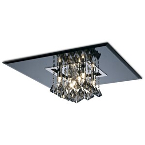 Starda Flush Ceiling Square G9 Chrome, Smoked Mirror, Smoked Crystal