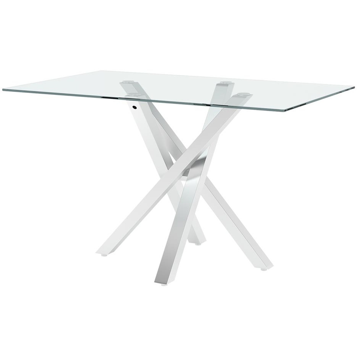 Clear Tempered Glass Rectangular Dining Coffee Table - Silvery