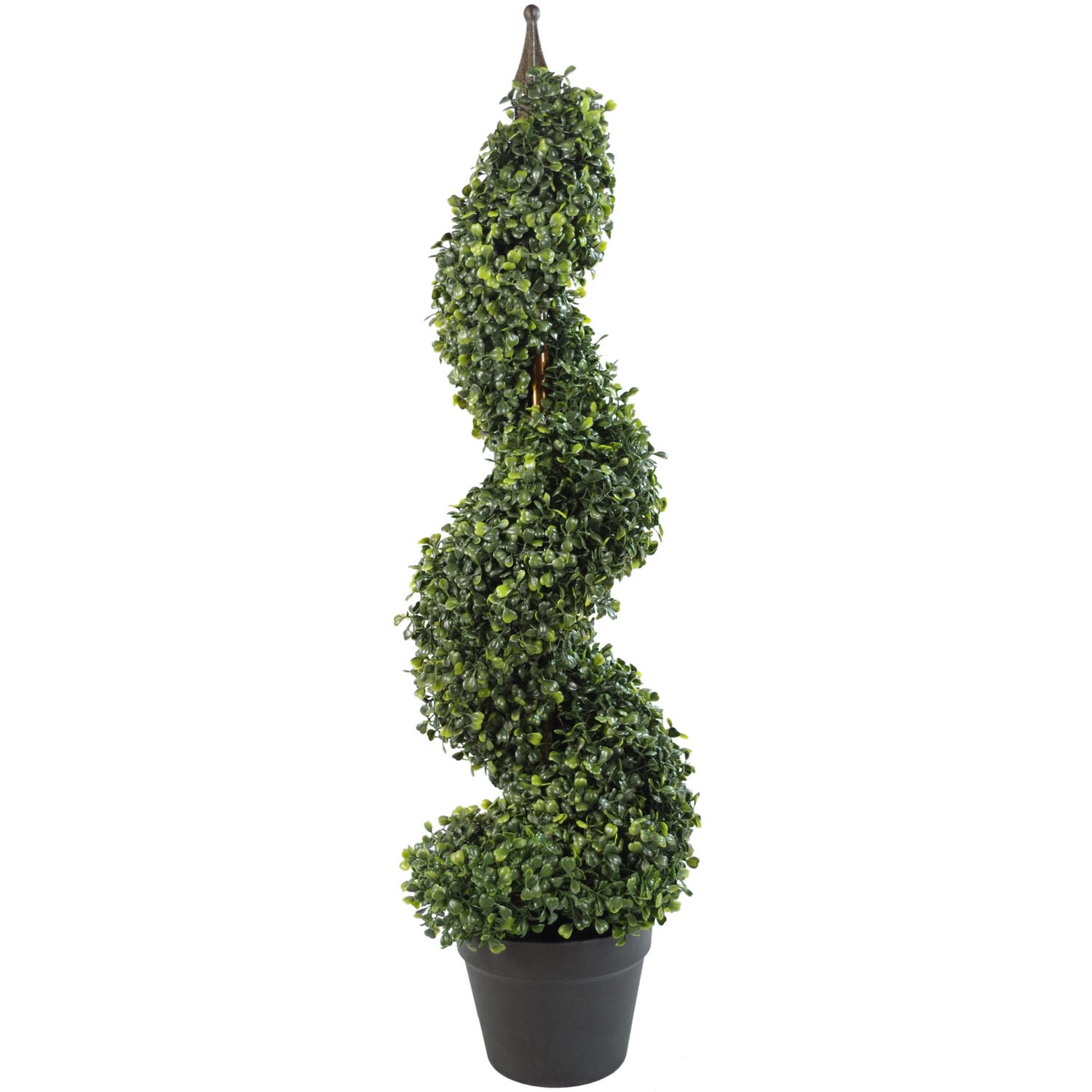 Leaf Artificial Boxwood Tower Tree Topiary Spiral Twist Metal Top Design UK, 90cm (3Ft) Tall - Image 7