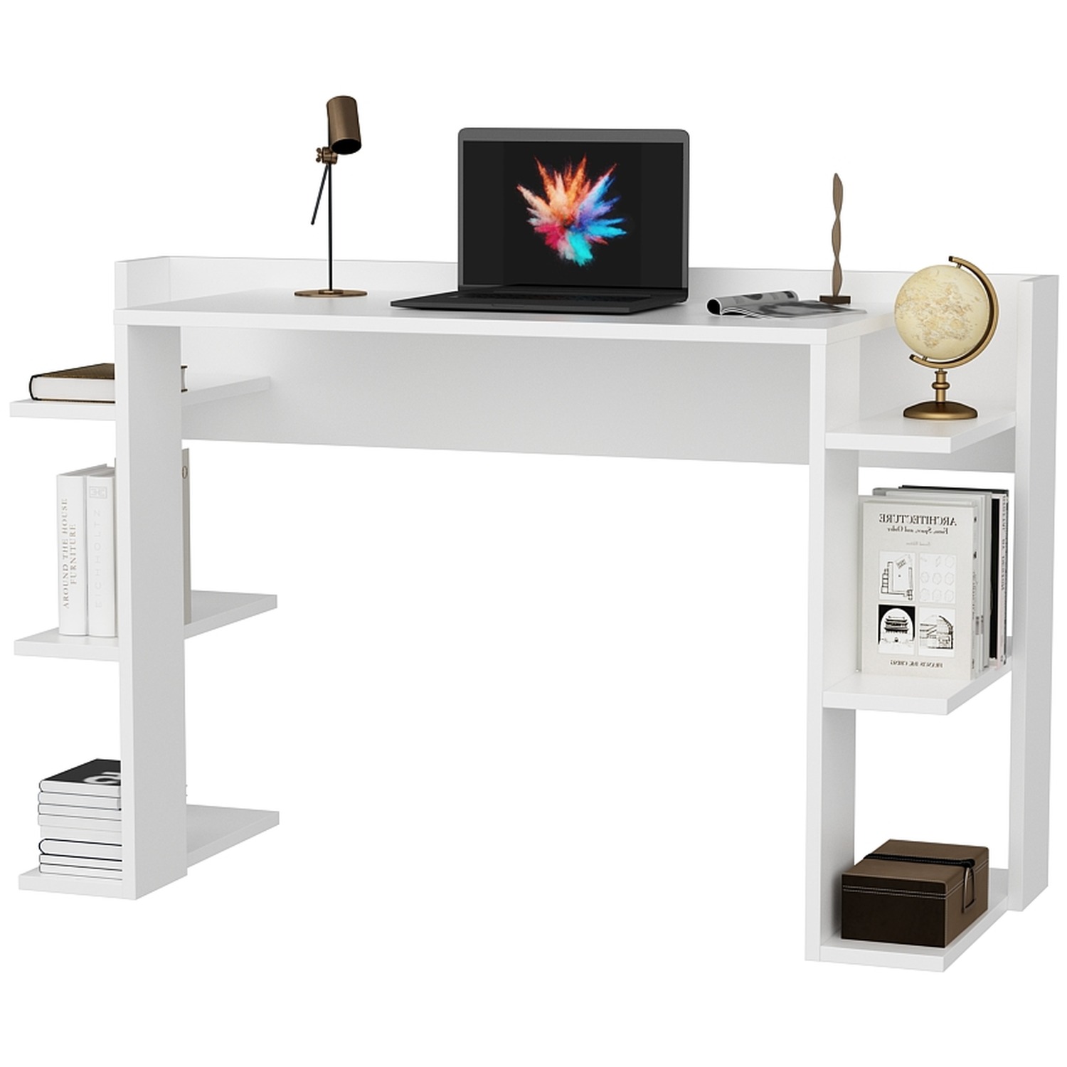 Cina Computer Desk - White