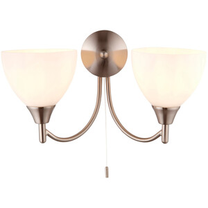 Alton 2 Light Indoor Wall Light Satin Chrome Matt E14