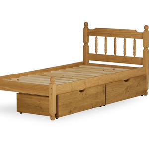 Brown / Small Single Colonial Spindle Pine Wooden Bed frame  shot 3638610