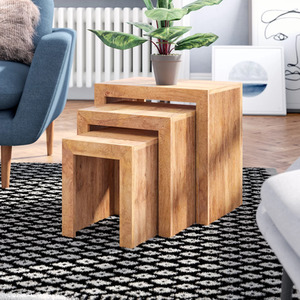 Toko Dakota Light Mango Wood Nest Of 3 Tables