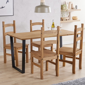 Texas large dining table with 4 chairs set