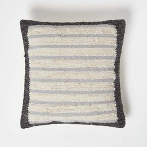 Homescapes Veria Handwoven Grey Stripe Kilim Cushion
