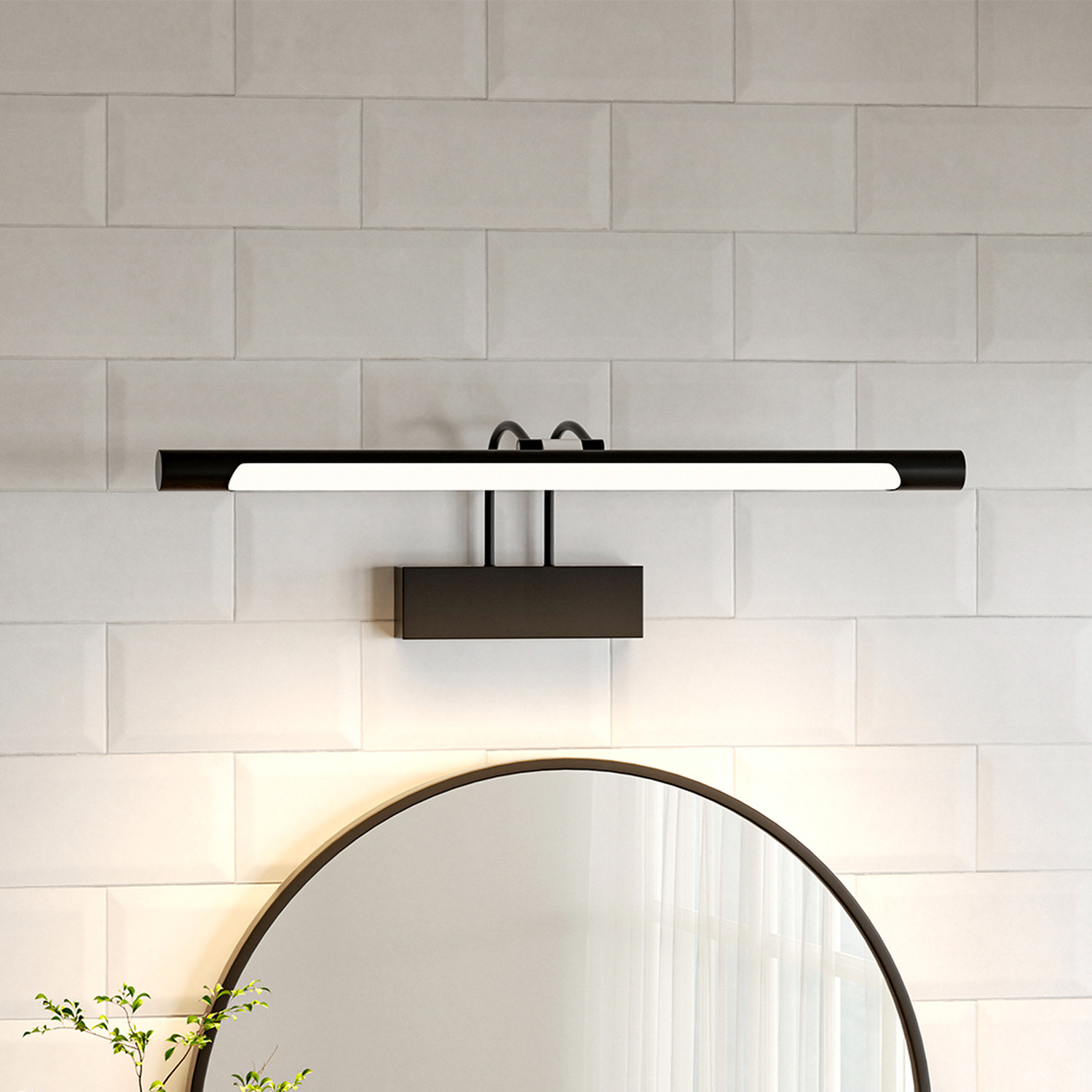 Modern Black LED 1-Light Bathroom Vanity Sconce - Black