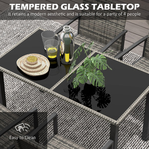 Mixed Grey Outsunny 5 Pieces Rattan Garden Furniture Set shot 4823423