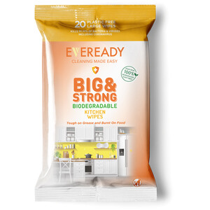 Pack of 20 Eveready Big & Strong Biodegradable Kitchen Wipes