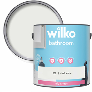 wilko Mid Sheen Emulsion Bathroom Paint 2.5L