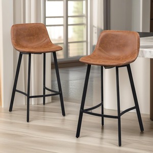 Set of 2 Industrial Bar Stools 91CM Tall