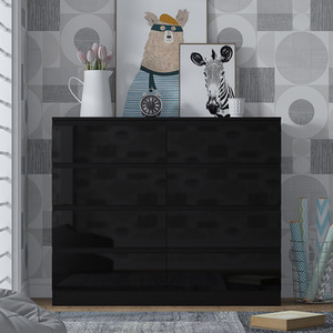 Black / 77cm FWStyle Modern No Handle Chest Of Drawers Deep Drawer Design shot 5585515