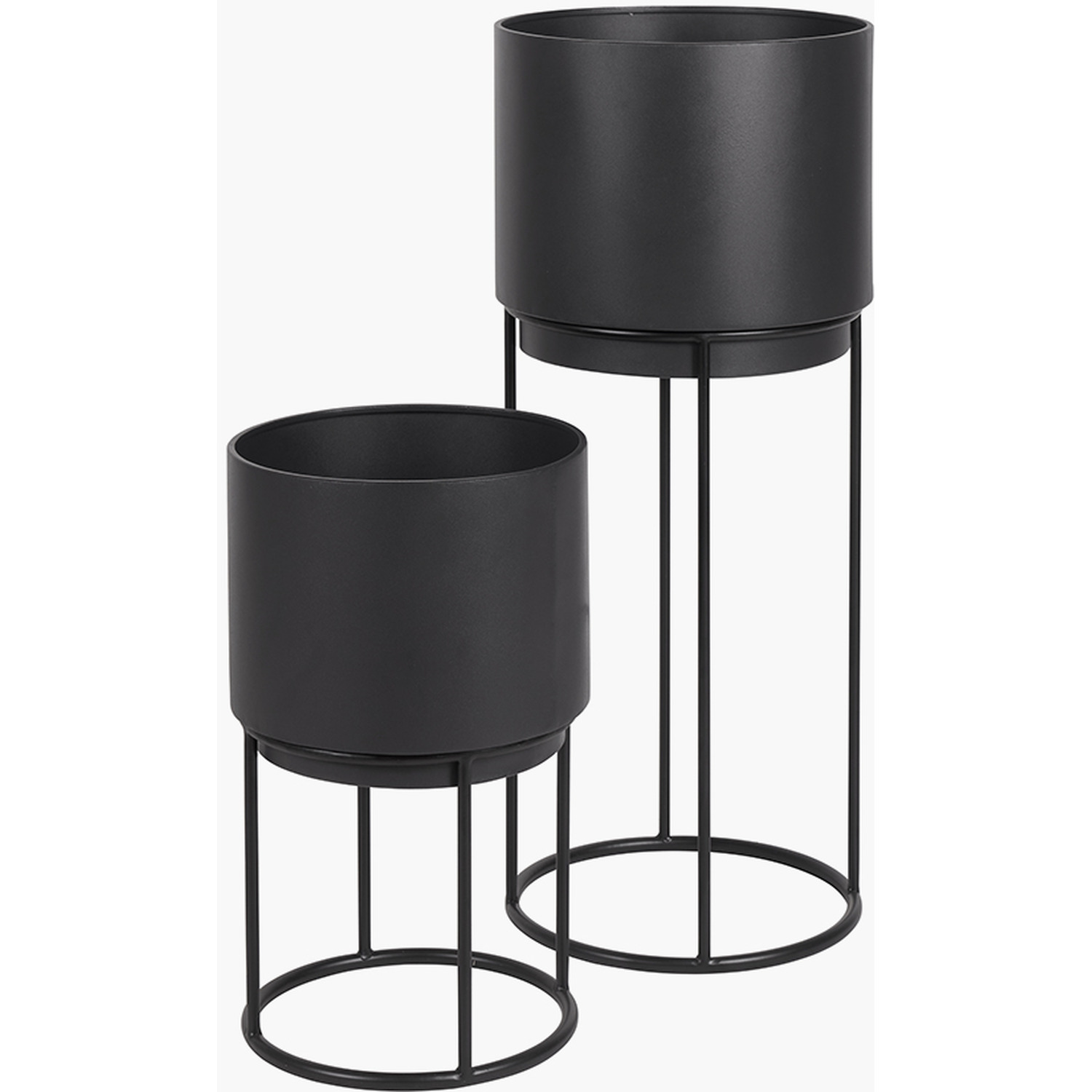 Set Of 2 Indoor Planters - Black 32cm