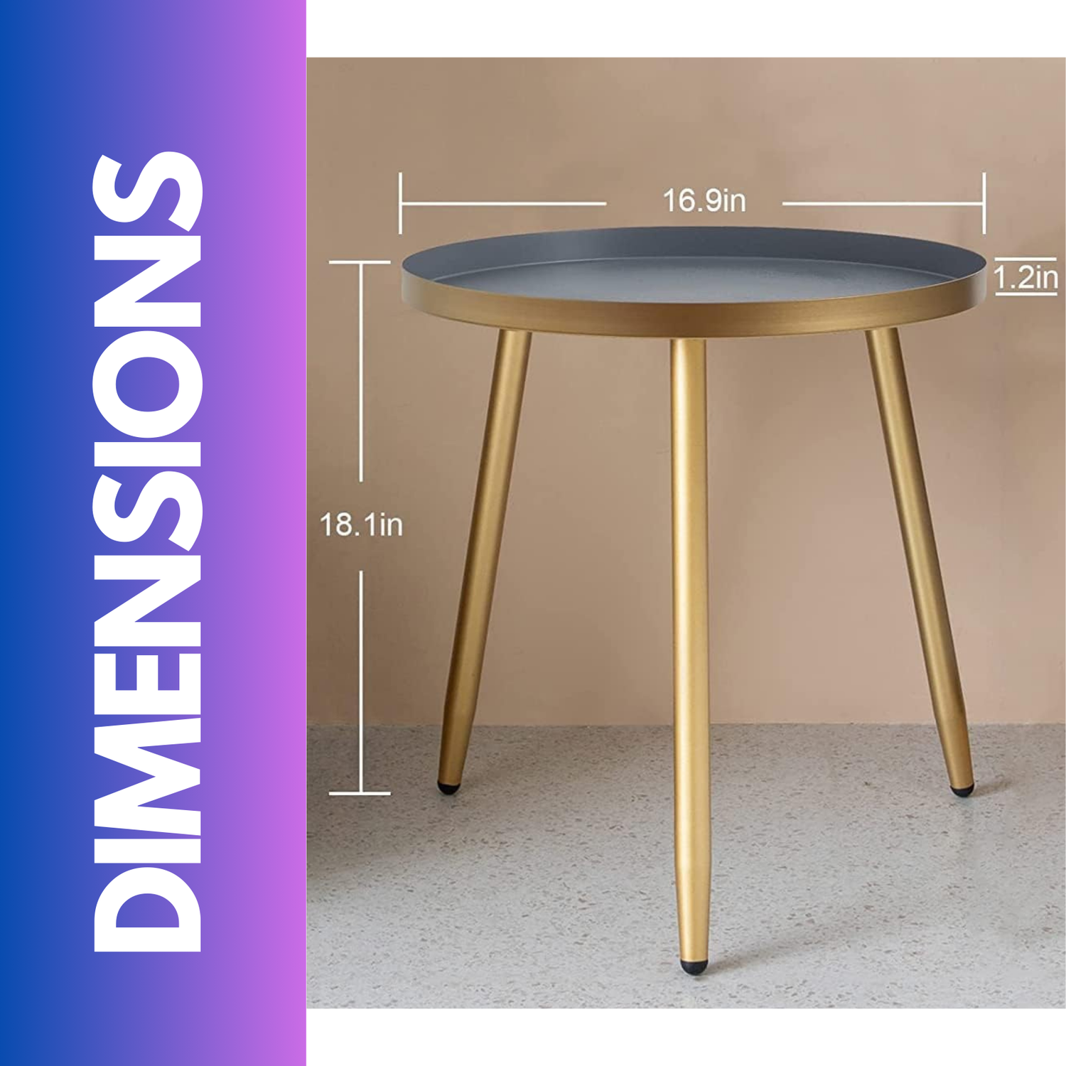 Small Round Metal Side Coffee Table