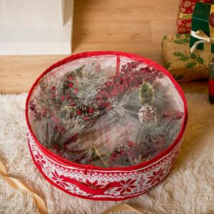 Nordic Print Christmas Wreath Storage Bag