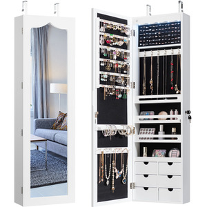 5 LED Lights Mirror Jewellery Cabinet