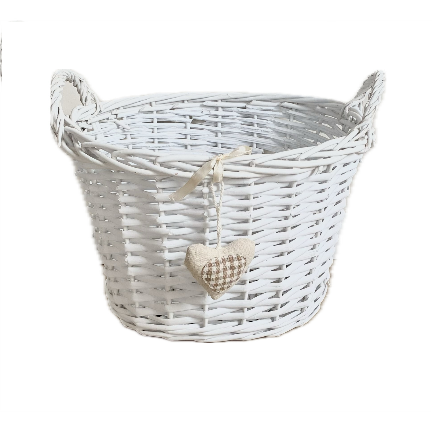 Image of Oval Deep White Shabby Chic Basket&hellip;