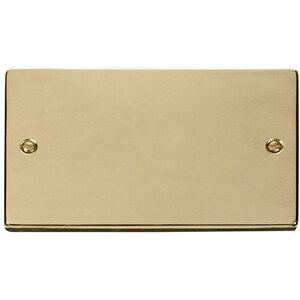 Polished Brass 2 Gang Blank Plate