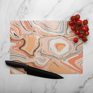 Pink Marble Glass Chopping Board