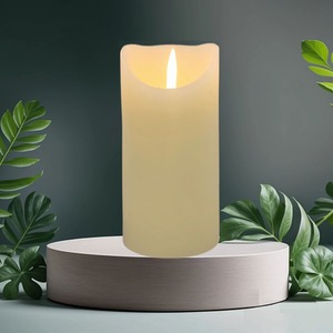 Flickering LED Battery Candle Flameless Realistic Cream Candle 23cm