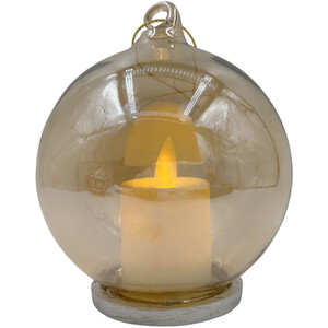 Amber LED Candle Bauble
