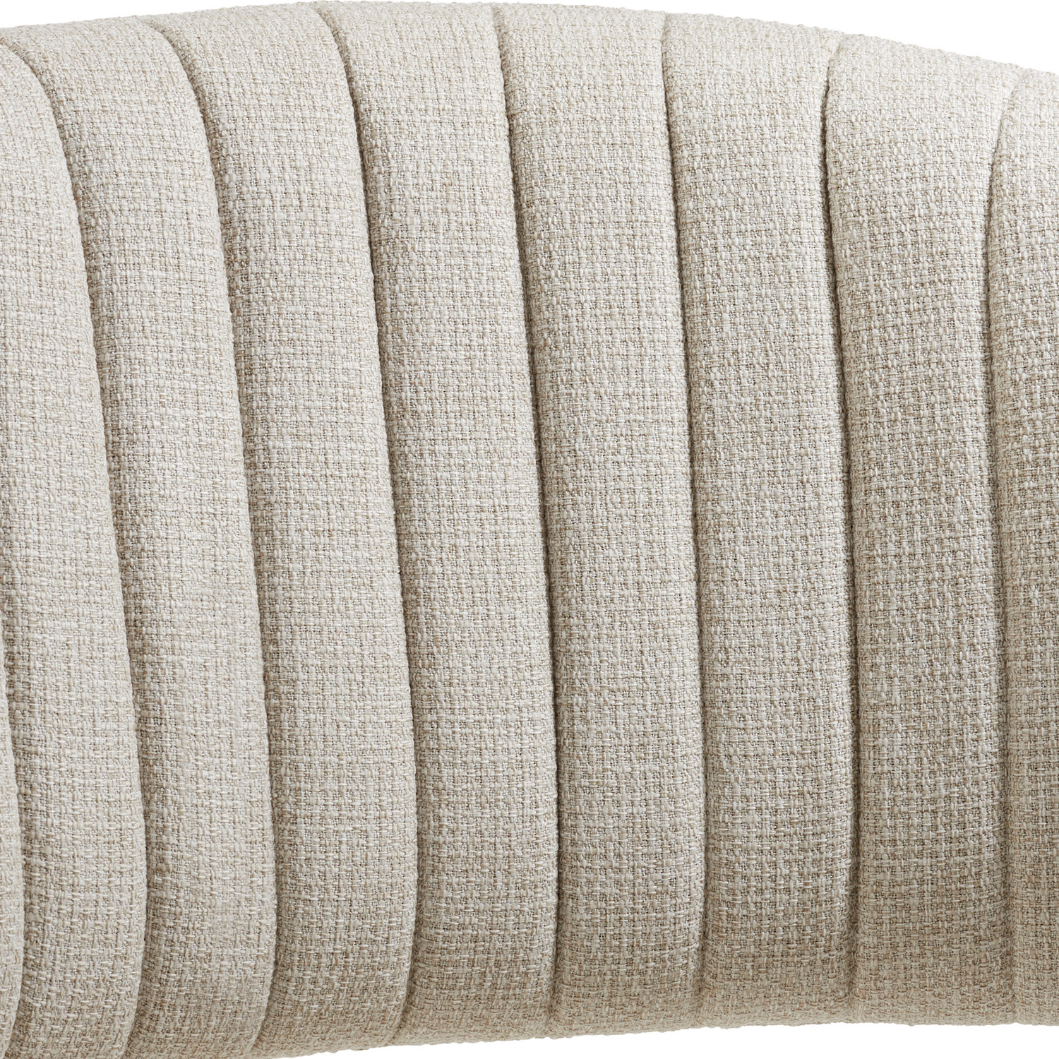 Dining Chair Bedano - Padded Woven Fabric Armchair - Greige 6