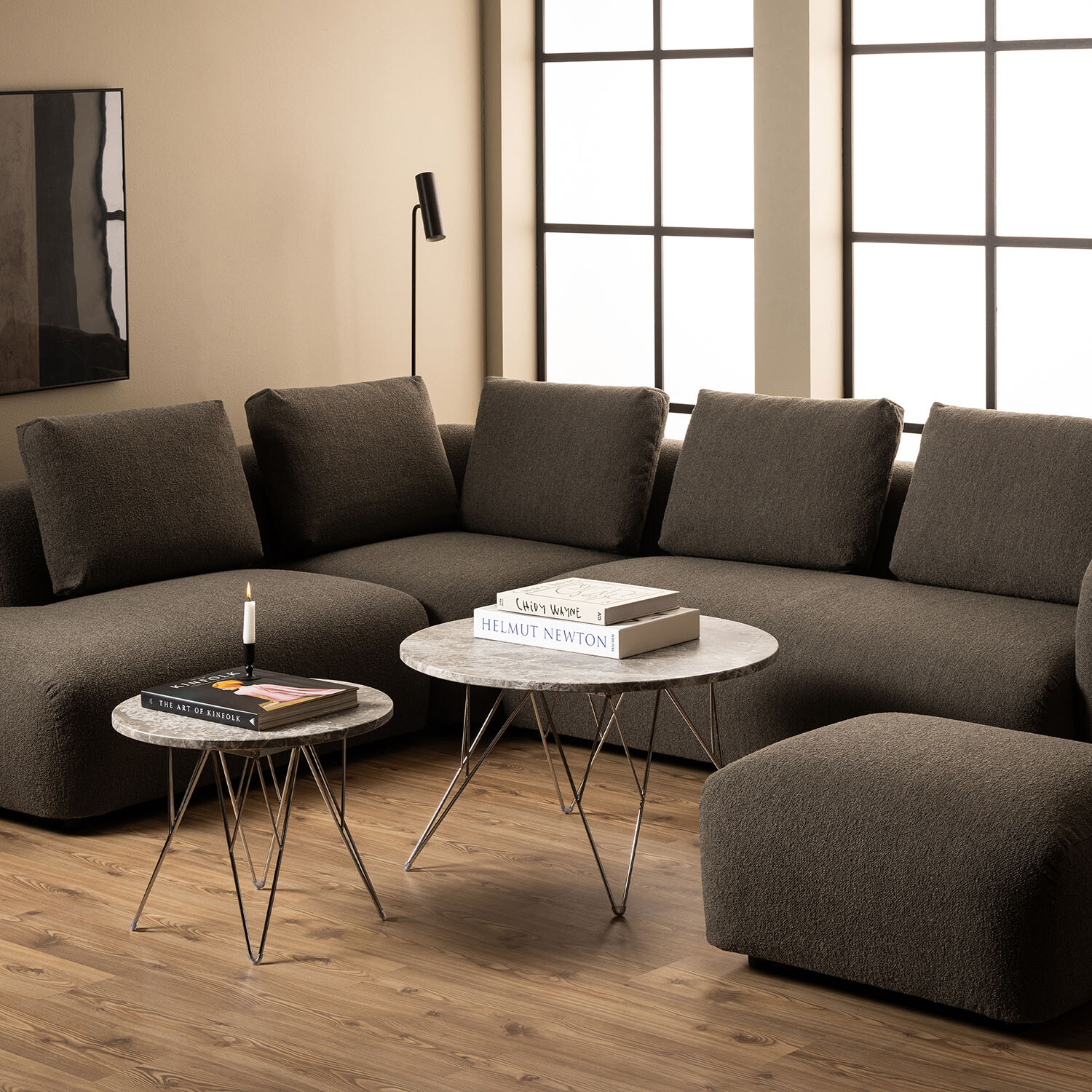 Prunus Round Coffee Table - Grey / 30kg