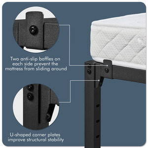 Black / Single Metal Platform Bed Frame shot 7285529