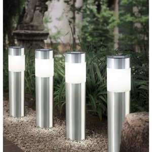 Set of 4 Bollard Solar Stake Lights