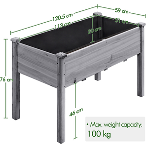 Grey Yaheetech Rectangle Planter Raised Bed for Yard shot 7482456