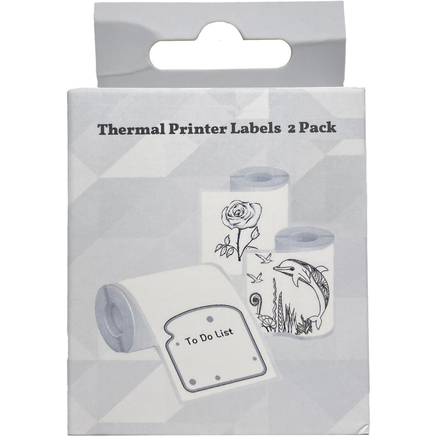 Pack of 2 Thermal Printer Labels - Grey