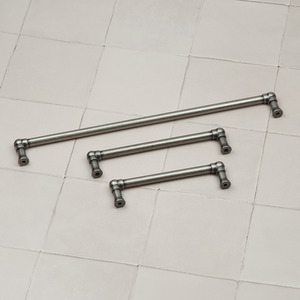 Pewter Industrial Cupboard Pipe Handle in 3 Sizes