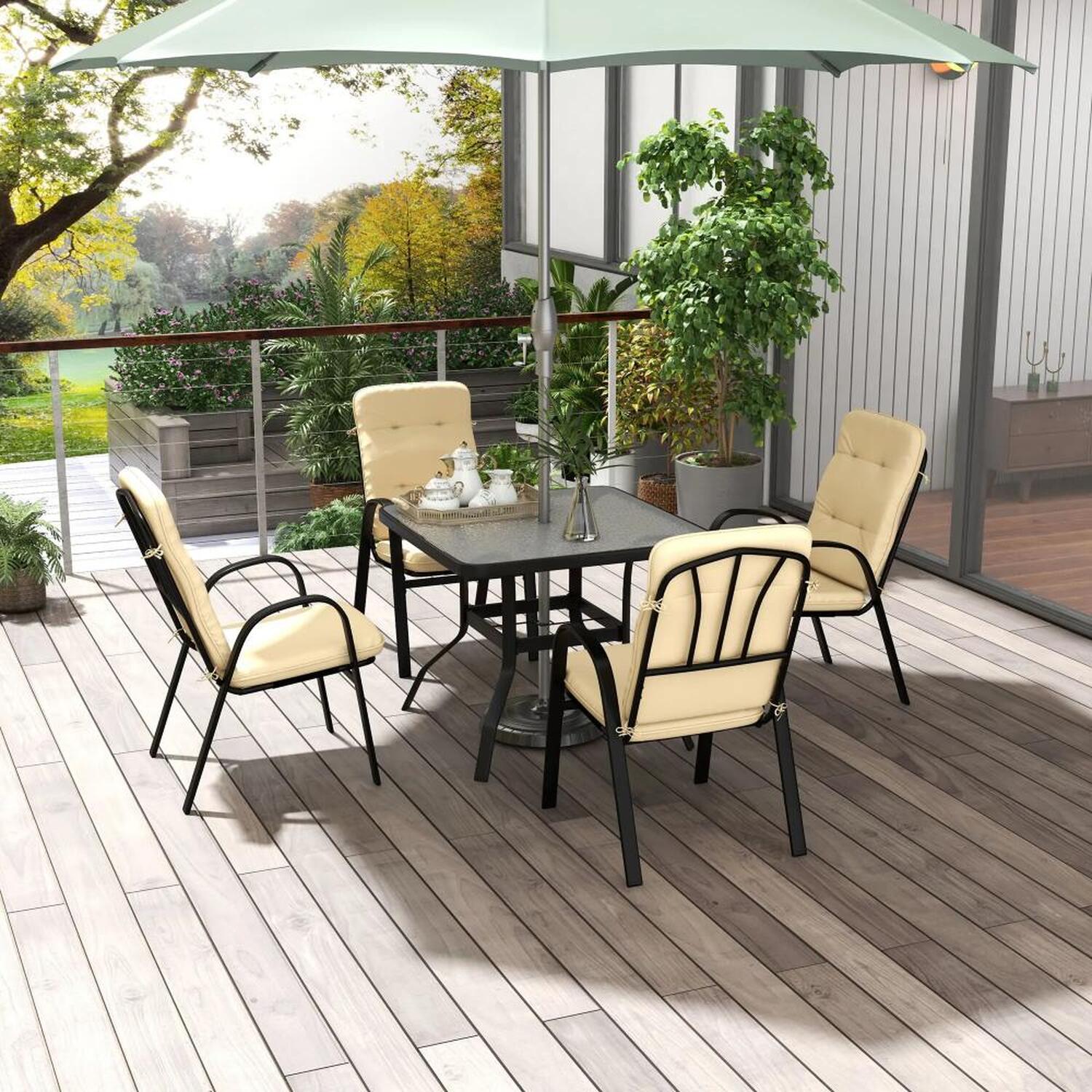 5 Piece Garden Dining Set - Black